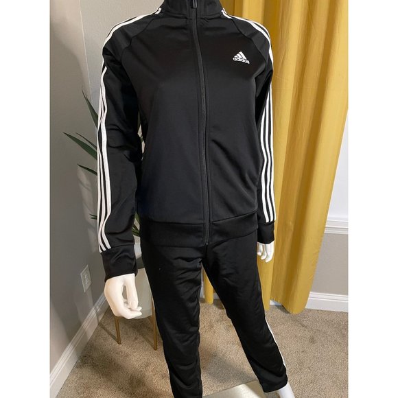 adidas Jackets & Blazers - Adidas Slim 3-Stripes Tracksuit Jacket and Pants Sz Medium Black